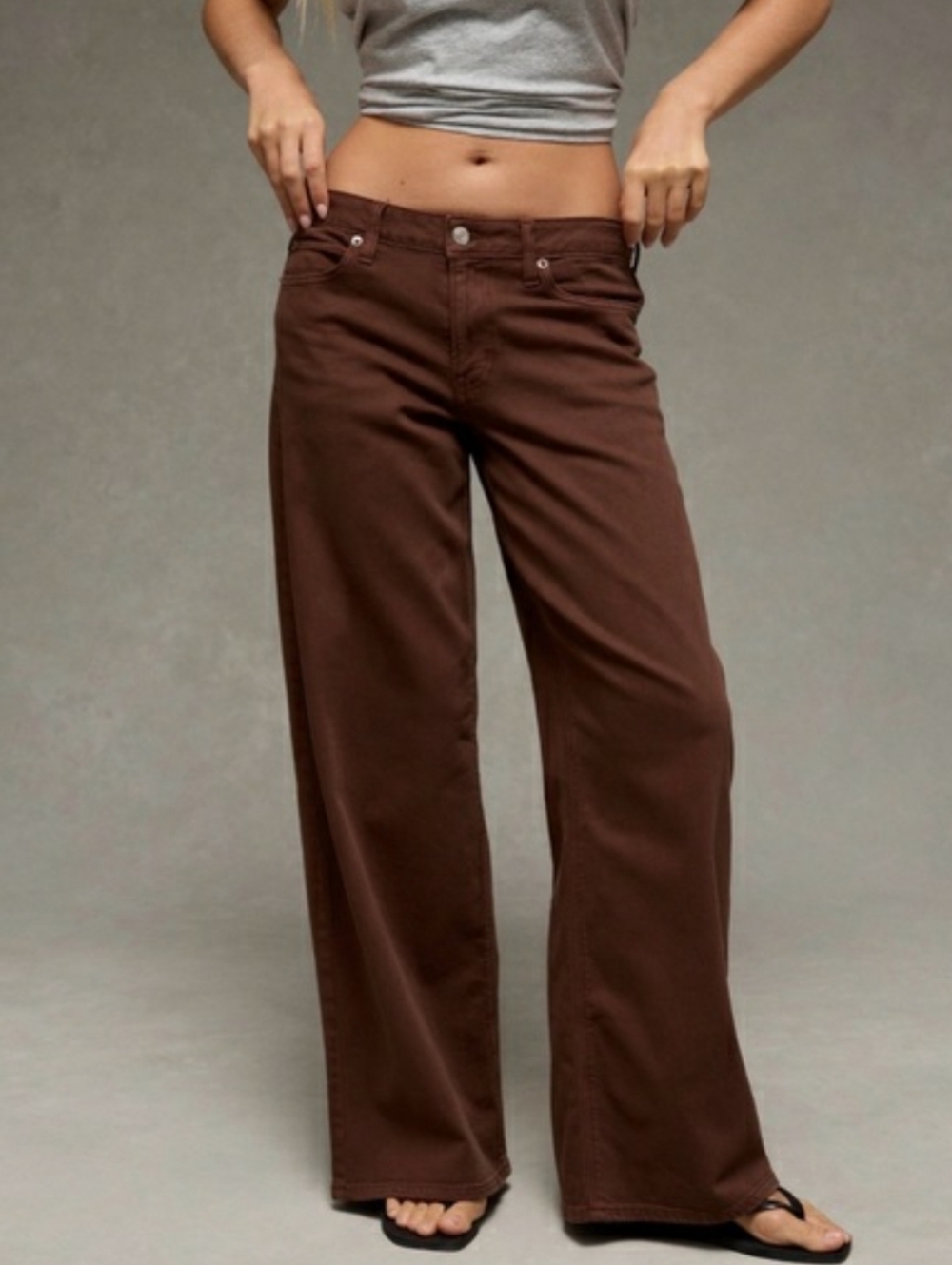 American Eagle Low Rise Skater Jean Corduroy Wide Leg Pants